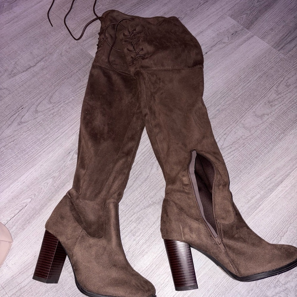 Charlotte Russe Brown Over the Knee Boots